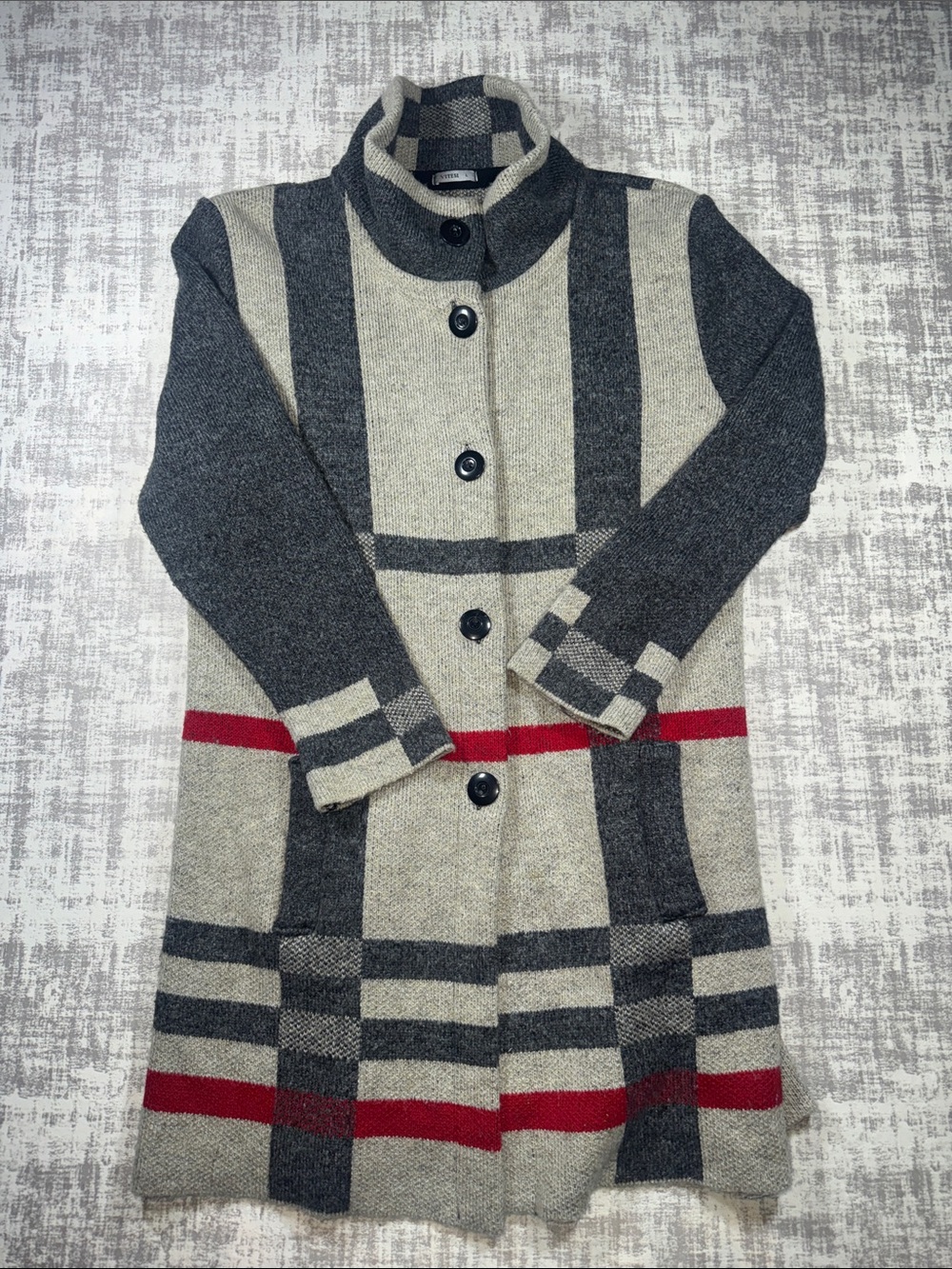 Vitesi Model 1185L Poland cardigan sweater coat, sz L womenswear 34X19.5 PTP